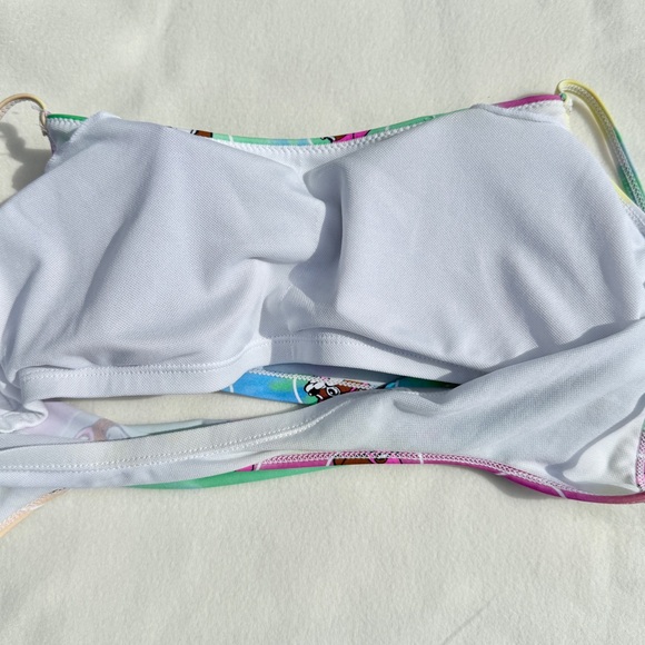 Buc-ee's NEW Tie Dye Logo Cropped Bikini Swim Top Size Medium - Picture 5 of 6